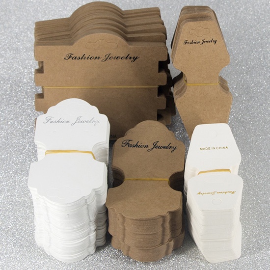 Custom Logo Printed Fold Over Earring Jewelry Card Hang Tag For Jewellery Packaging