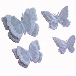 Different color classic lace embroidered butterfly shoes dress clothing custom label patch suitable for cloth