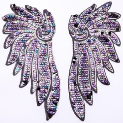 Angle wing bling bling Applique beads sequined big t-shirt patches