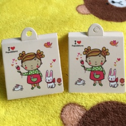 Cartoon Logo Fold Over Sock Hang Tag, Paper Clothing Tag For Kids